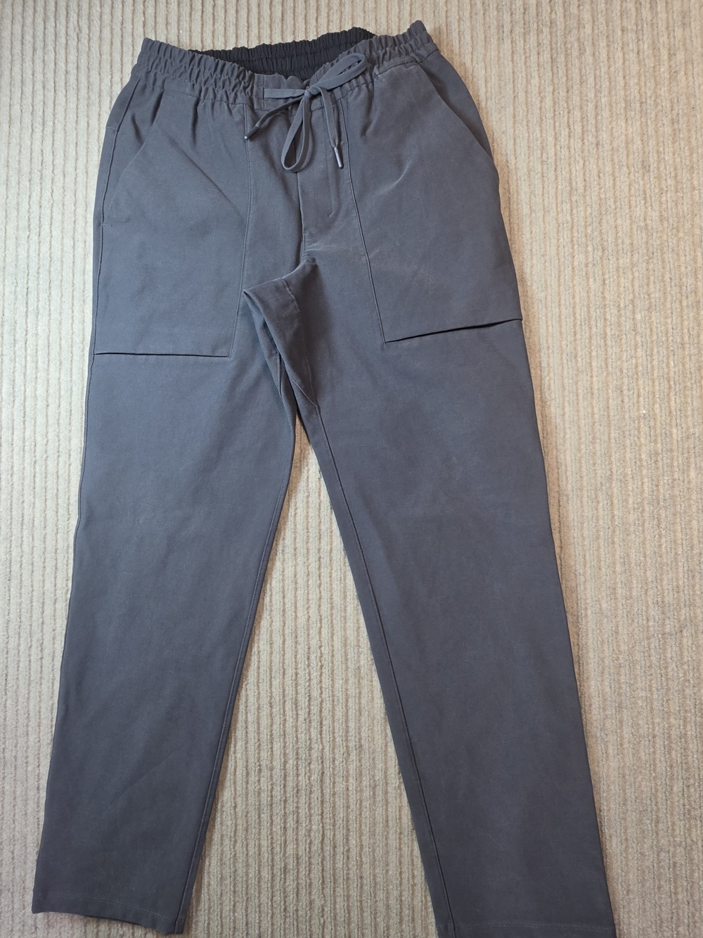 Lululemon Mens Bowline Pants Size M Gray  Athleisure Textured Drawstring